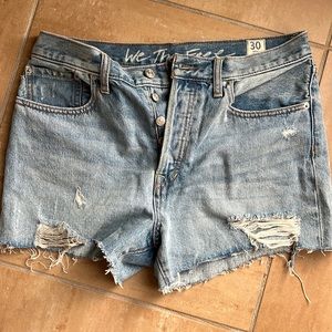 We the free denim cut off shorts, buttonfly, size 30, summer ready